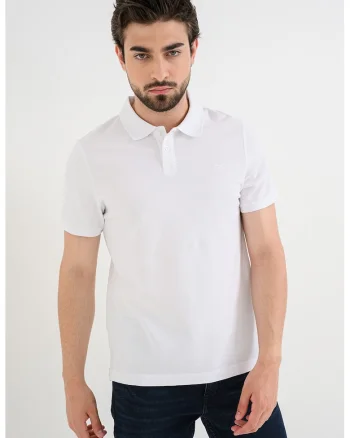 Tricou polo din bumbac Palco, Alb optic