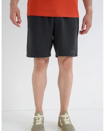 Pantaloni scurti cu snur in talie Trenton, Gri antracit