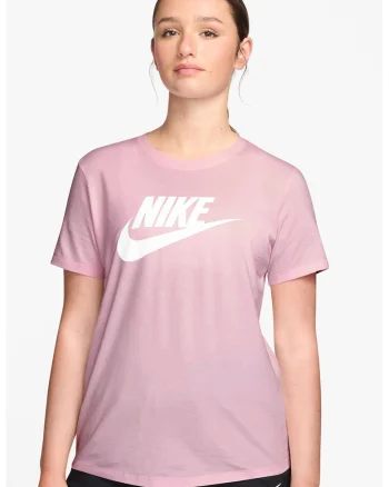 Tricou cu imprimeu logo Essentials, Alb/Roz pastel