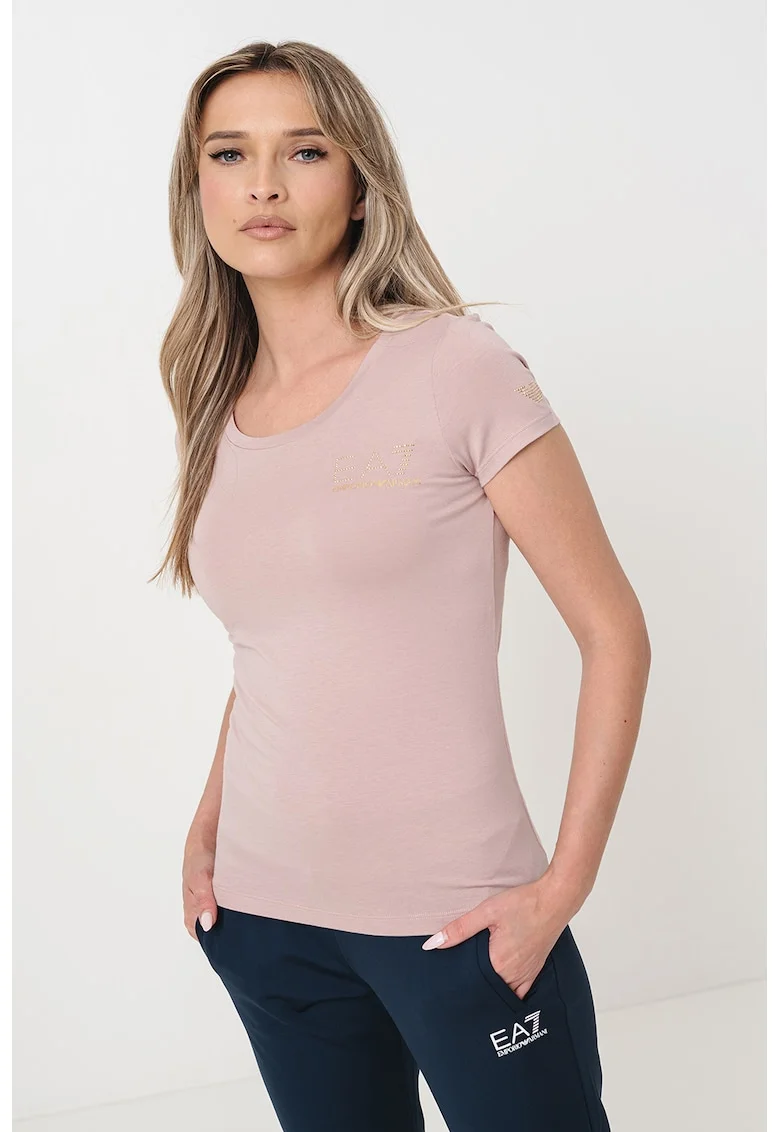 Tricou slim-fit din amestec de modal, Roz stins