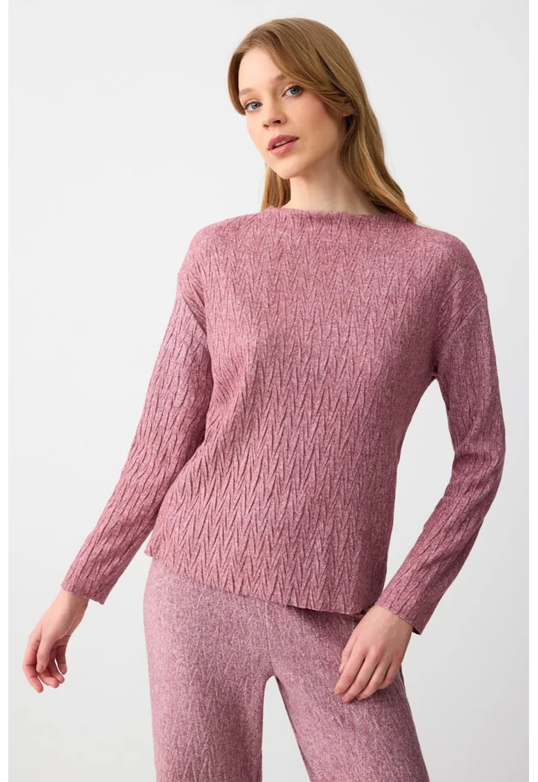 Bluza lejera cu maneci cazute, Roz prafuit