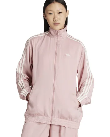 Bluza de trening cu buzunare laterale si fermoar, Roz bombon