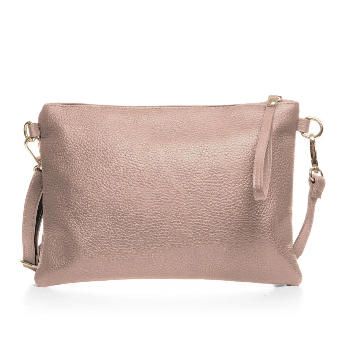 Geanta plic crossbody bej, din piele naturala