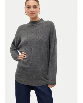 Pulover Plaza 10290784 Gri Loose Fit, Poliester