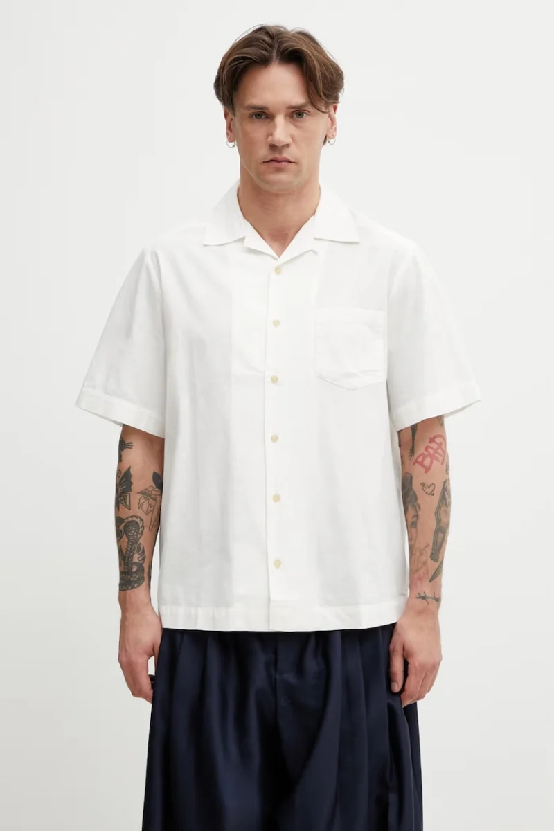 A.P.C. cămașă bărbați cu amestec de in Chemise Manches Courtes