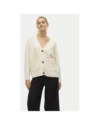 Cardigan dama,  304511059, Poliester reciclat/Poliester, Bej, Bej