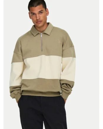 Bluza barbati,  304684852, Bumbac/Poliester, Bej, Bej