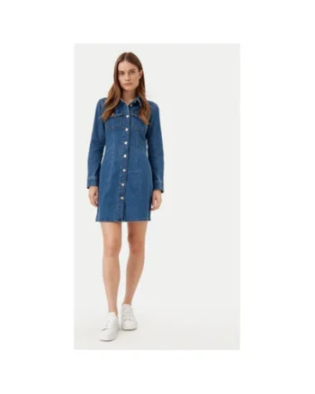 Rochie dama,  304784187, Bumbac/Poliester, Albastru, Albastru