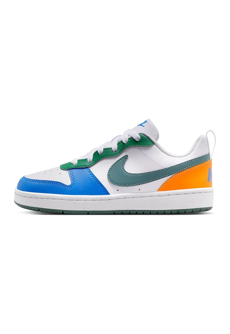 Pantofi sport Court Borough din piele ecologica, Alb/Verde/Albastru