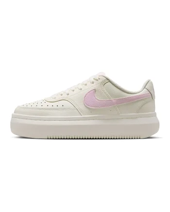Pantofi sport Court Vision Alta din piele si piele ecologica cu talpa flatform, Roz deschis/Bej deschis