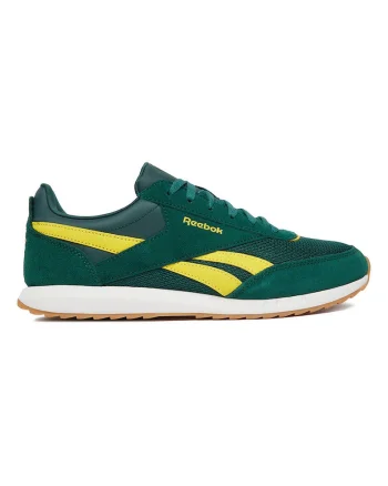 Adidasi barbati,  piele naturala, verde cu dungi galbene,