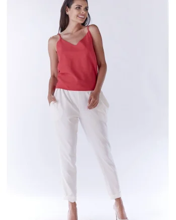 Top Casual De Dama Cu Bretele,  Roz Fucsia, Imprimeu Decorativ, Material Premium Croiala Confortabila Vara Cu Un Decolteu Elegant In Forma De V, Tinuta Versatila Usor De Asortat, Haine De Lux, Fucsia