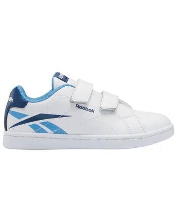 Adidasi copii  model clasic, alb, inchidere cu scai, talpa din cauciuc, logo multicolor