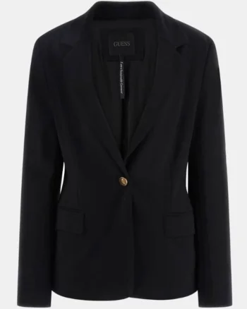 Sacou dama  croiala slim, negru, viscoza/poliamida/elastan