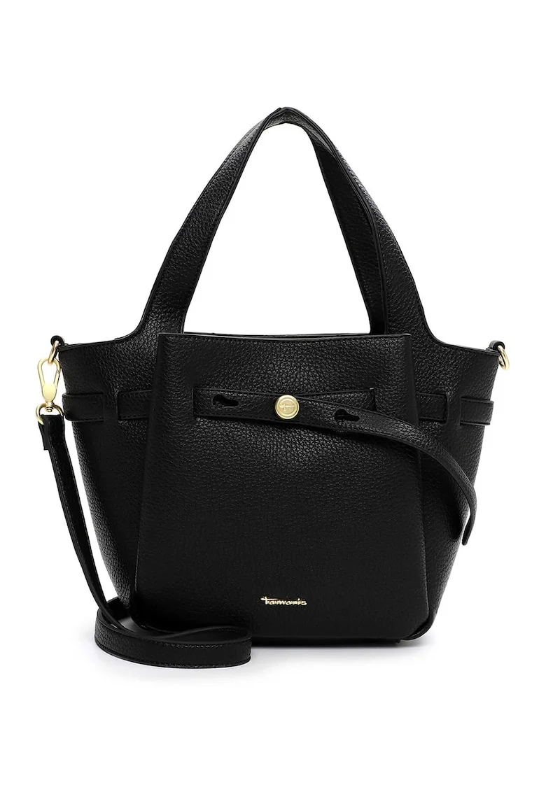 Geanta tote de piele ecologica cu bareta detasabila, Negru