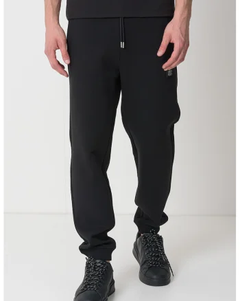 Pantaloni relaxed fit de trening Dimacs, Negru/Argintiu