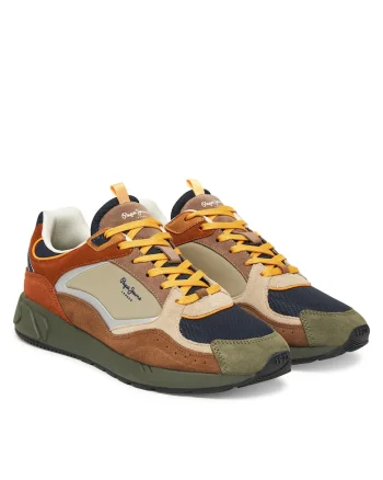 Tenisi barbati  multicolor, piele naturala,