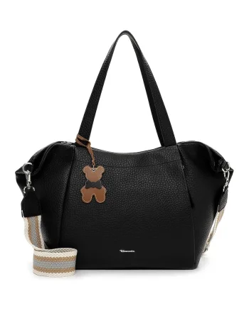 Geanta shopper de piele ecologica, Negru