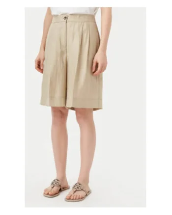 Pantaloni scurti dama  bej, material in si poliester