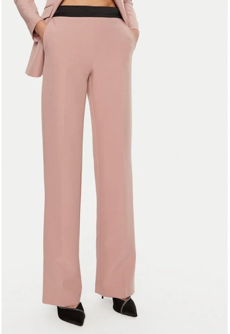 Pantaloni dama,  304776618, Poliester, Roz, Roz