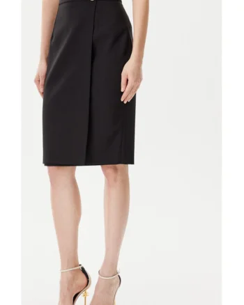 Fusta dama,  305291684, Poliester, Negru, Negru