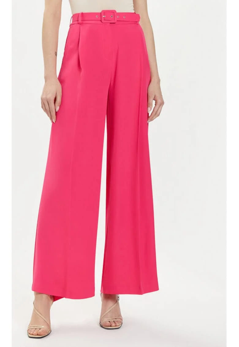 Pantaloni dama,  304111686, Poliester, Roz, Roz