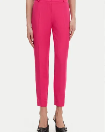 Pantaloni dama,  305406569, Poliester, Roz, Roz