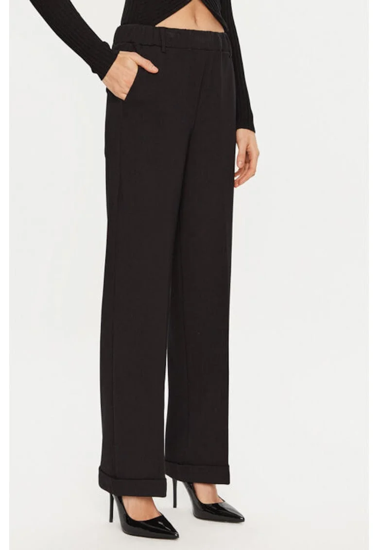 Pantaloni dama,  304904974, Acetat/Viscoza, Negru, Negru
