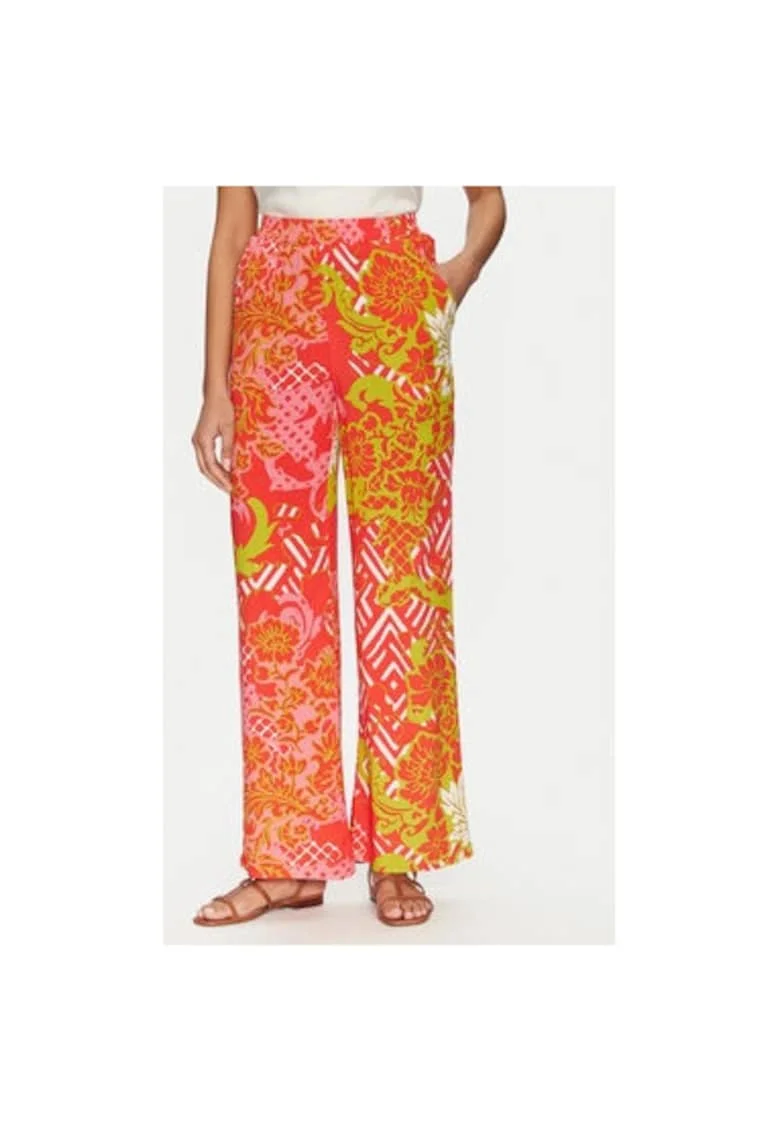Pantaloni dama,  305244949, Viscoza, Portocaliu, Portocaliu