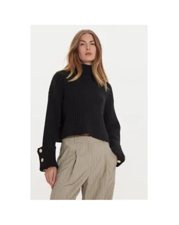 Bluza dama,  304948893, Viscoza/Poliamida/Lana, Negru, Negru