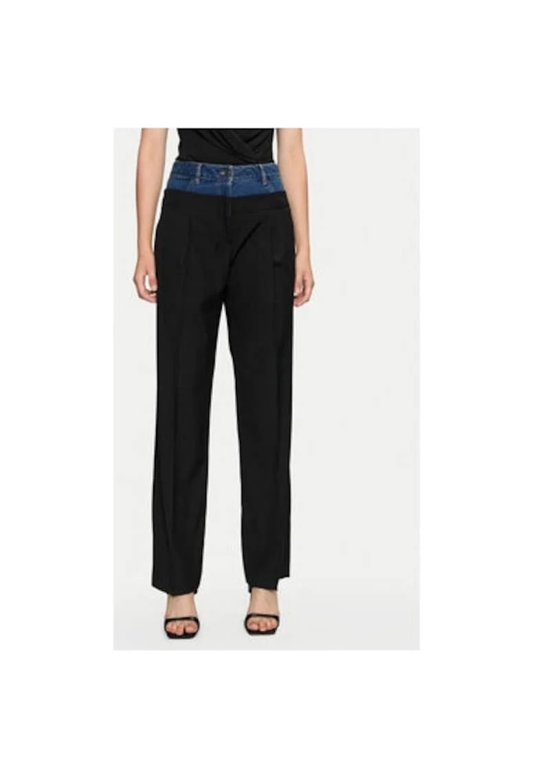 Pantaloni dama,  304280344, Poliester/Viscoza, Negru, Negru