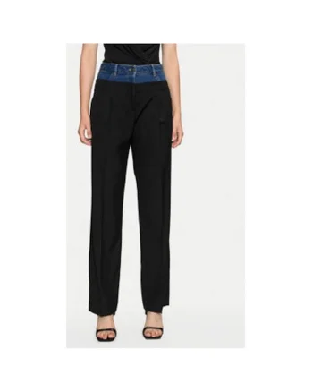 Pantaloni dama,  304280344, Poliester/Viscoza, Negru, Negru