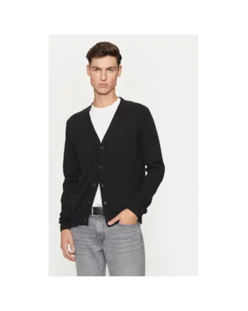 Cardigan barbati,  304400049, Bumbac, Negru, Negru