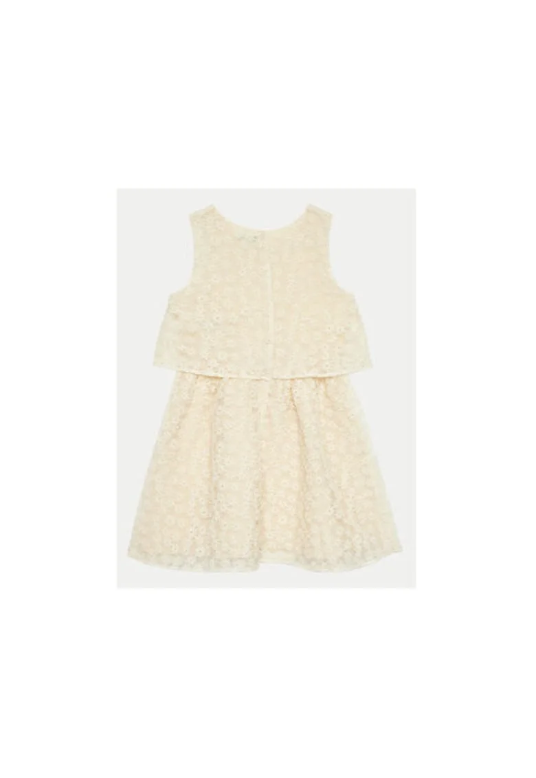 Rochie fete,  303817909, Bumbac/Nylon, Bej, Bej