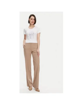 Tricou dama,  305170958, Modal/Bumbac/Elastan, Alb, Alb