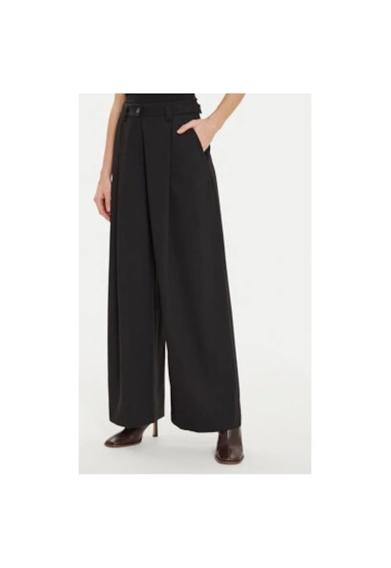 Pantaloni dama,  304919626, Poliester/Viscoza, Negru, Negru