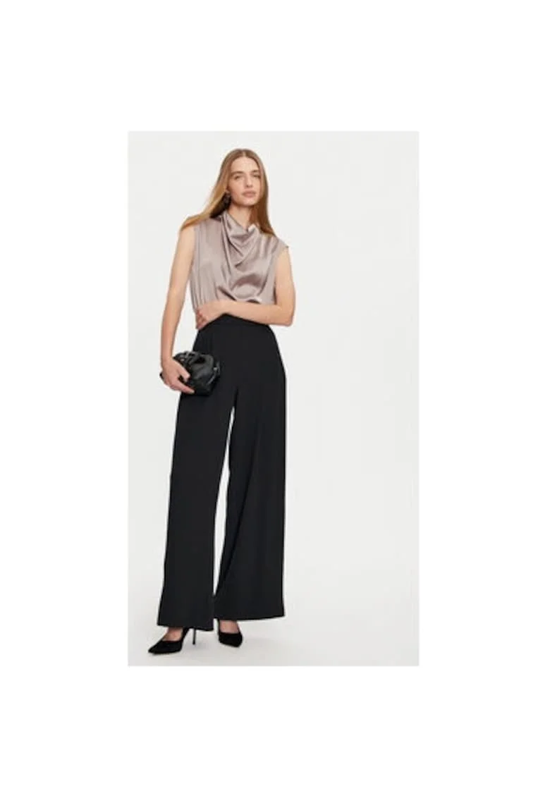 Pantaloni dama,  304831218, Poliester, Negru, Negru