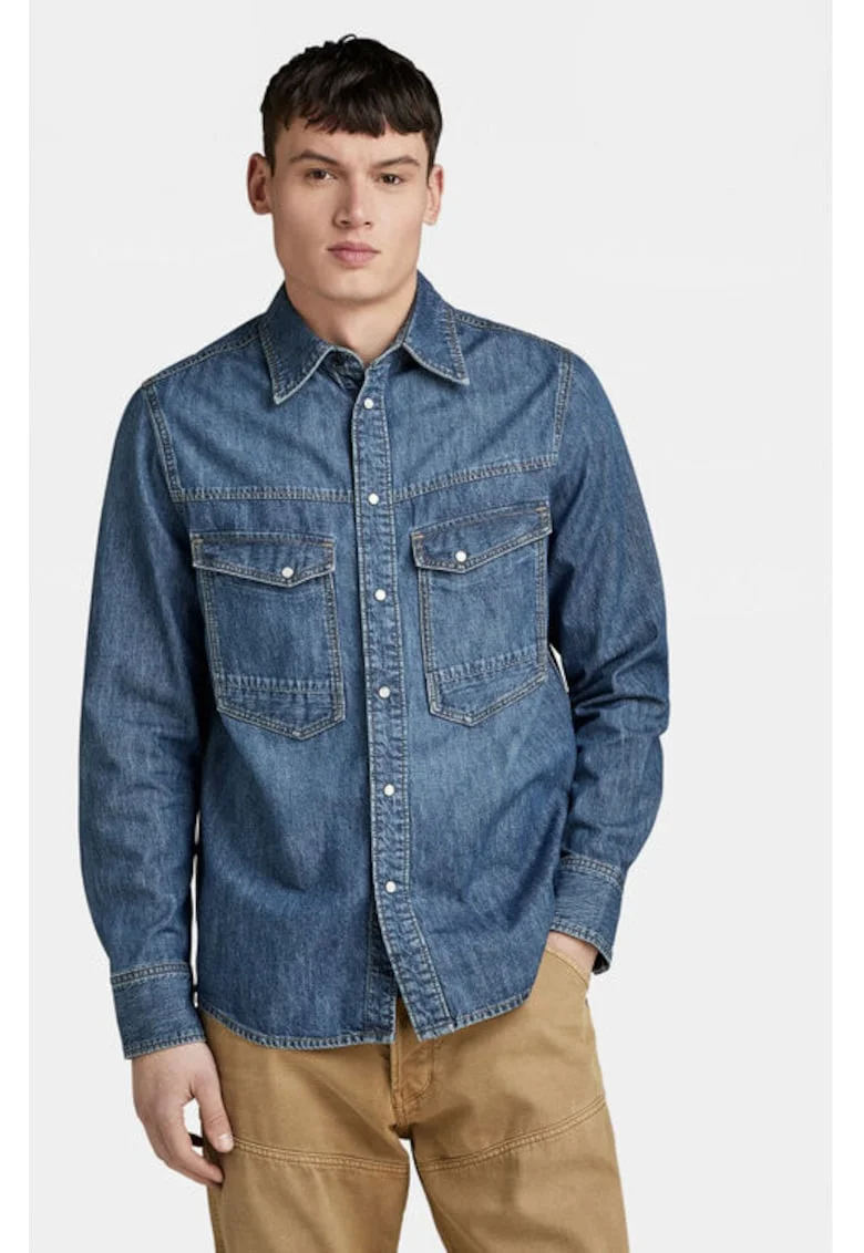 Camasa barbati, G Star Raw, 303805012, Bumbac, Albastru, Albastru