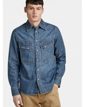 Camasa barbati, G Star Raw, 303805012, Bumbac, Albastru, Albastru