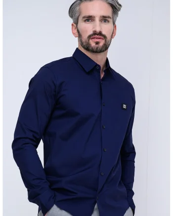 Camasa slim fit Ermo, Albastru indigo