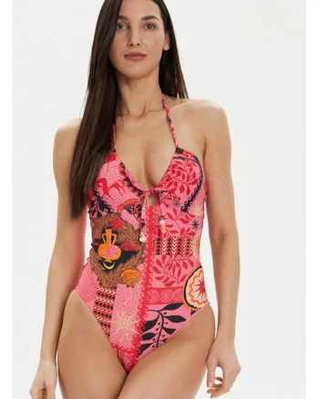 Costum de baie dama,  303784065, Nylon, Roz, Roz