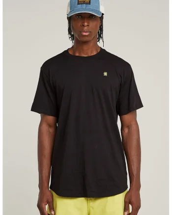 Tricou din bumbac organic cu imprimeu logo, Negru/Galben pal/Alb optic