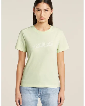 Tricou din bumbac organic cu logo, Verde pal