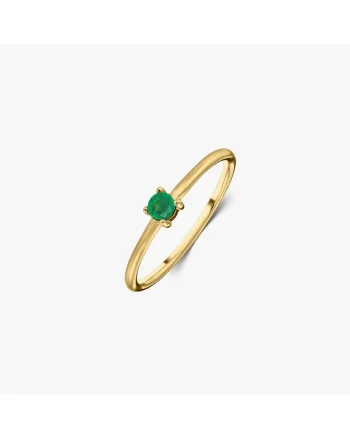 Inel din argint Birthstone Golden May - Onix Verde