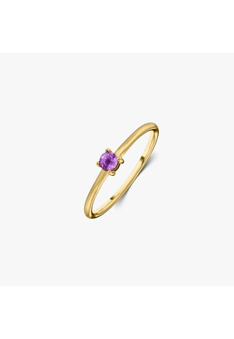 Inel din argint Birthstone Golden February - Ametist