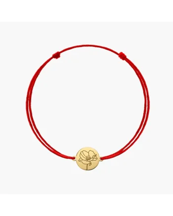 Bratara snur din aur Birth Flower - August Poppy
