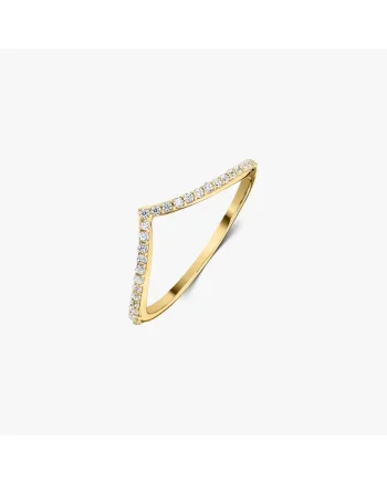 Inel din argint Golden Simple V - Zirconiu