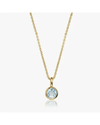 Colier din argint Birthstone Golden December - Topaz Albastru
