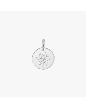 Pandantiv din aur alb Birth Flower - May Lily