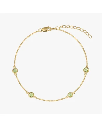 Bratara din argint Birthstone Golden August - Peridot
